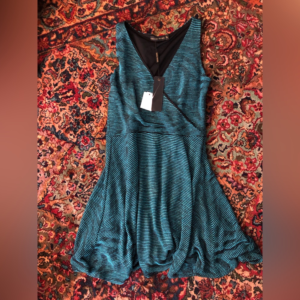 NWT Beautiful Anthropologie Cecilia Prado blue sparkle dress